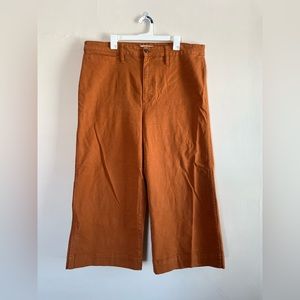 Madewell Wide Leg Pants in Rust Orange